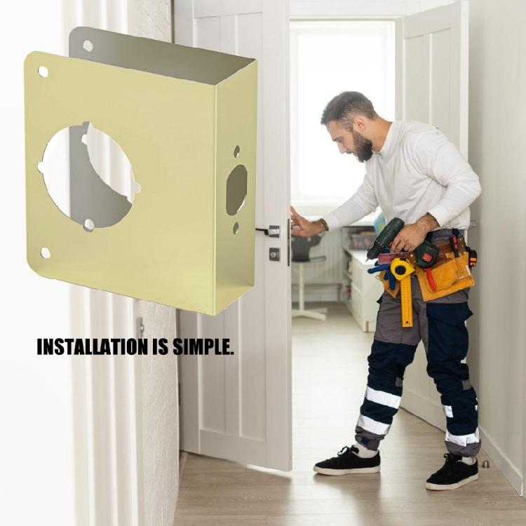 Piastra di Rinforzo per Porta Colore Oro Robusto per Servizio Pesante per Miglioramento della Sicurezza a Lungo Termine su Porte d'Ingresso in Legno Metallo