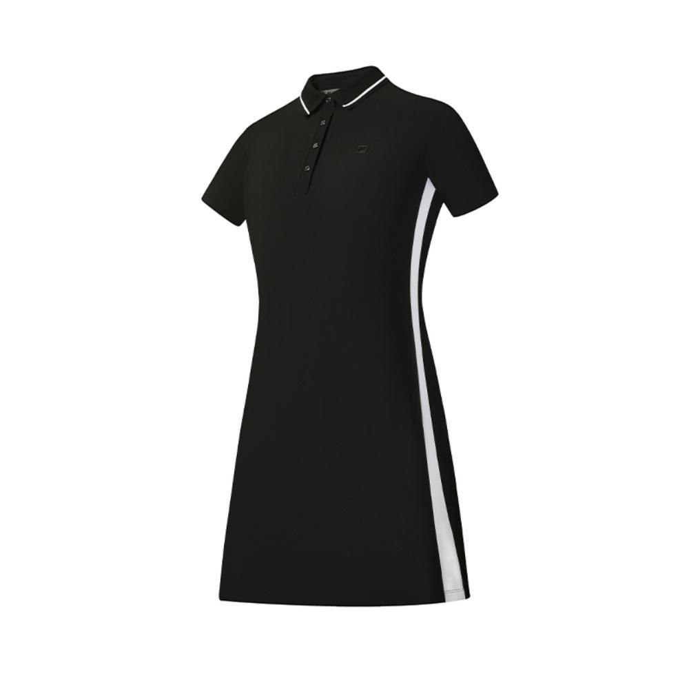 Fila Golf Series Cool Touch Classic Versatile Comfortable Short Sleeve Dress Women Dresses Deep-Black A11W625333FBK