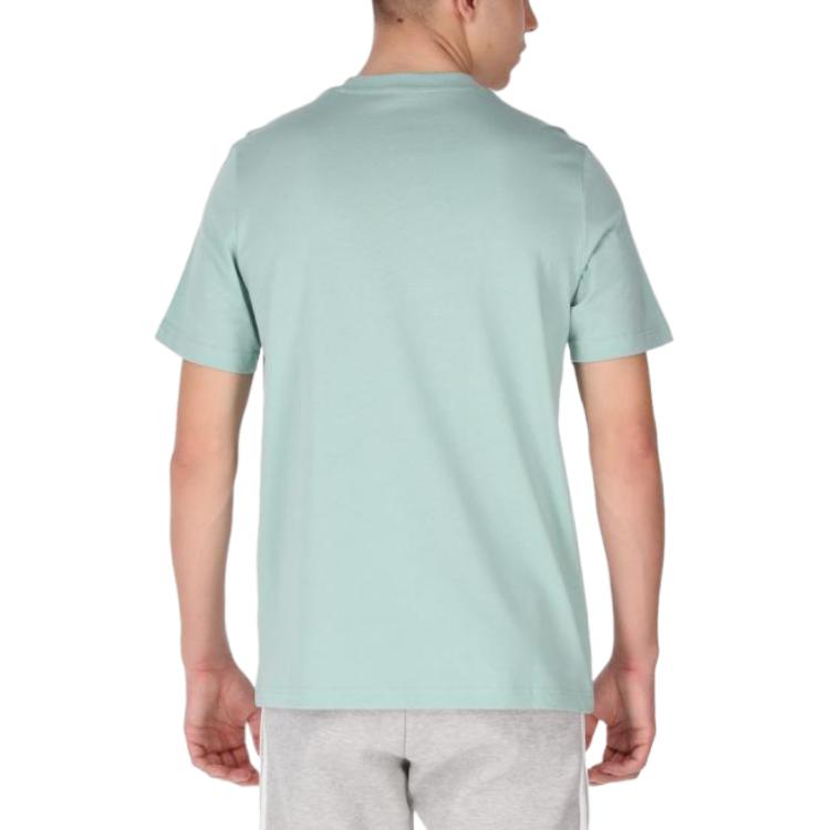 Adidas T Shirts Men's Turquoise Crew Neck Moderate Straight Fit GK9219
