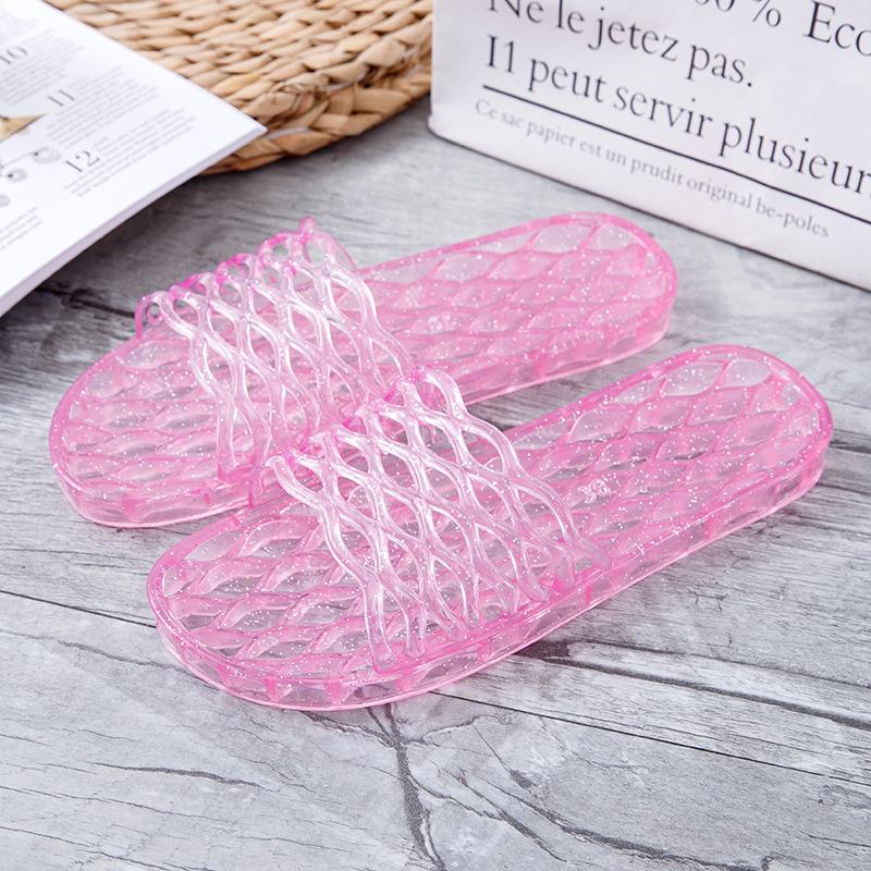 Dam sommar kristall geléslippers - Halkfria bekväma mjuka sulor för hem och bad