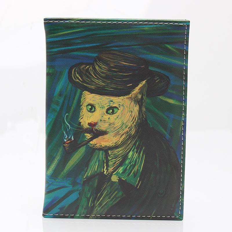 New Exquisite Mural Passport Cover Travel Accessories Cartoon PU Passport Holder Women Ticket ID Credit Card Holder Case