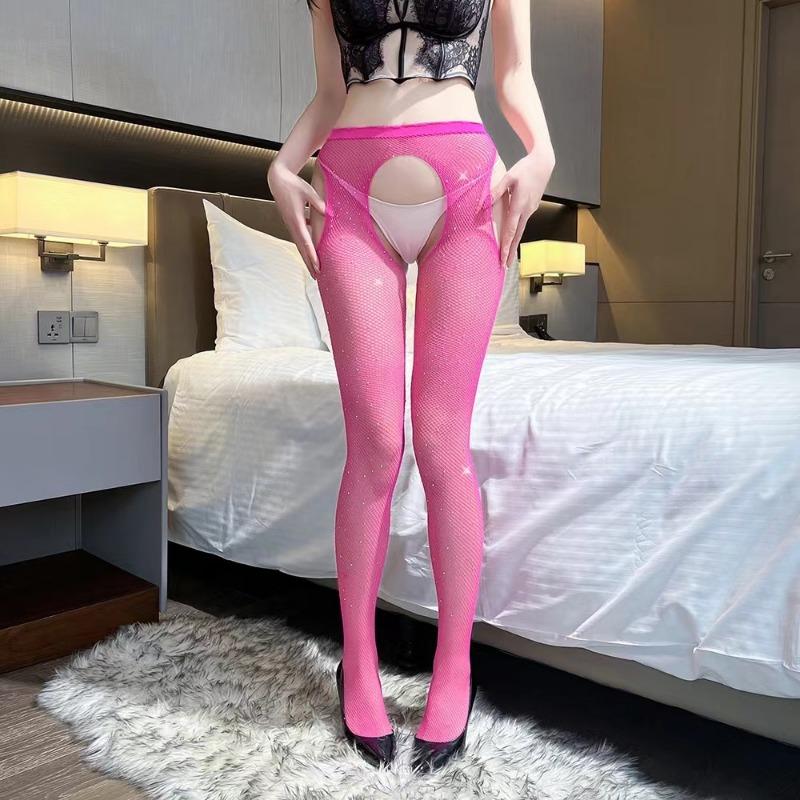 

Божественные сексуальные колготки в сеточку Чулочно-носочные изделия Открытые блестящие колготки Женское нижнее белье Эротическое нижнее белье Стразы Сексуальные боди Чулки one size розы красного