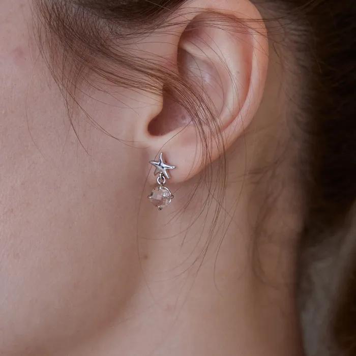Starfish Drop Crystal Earring