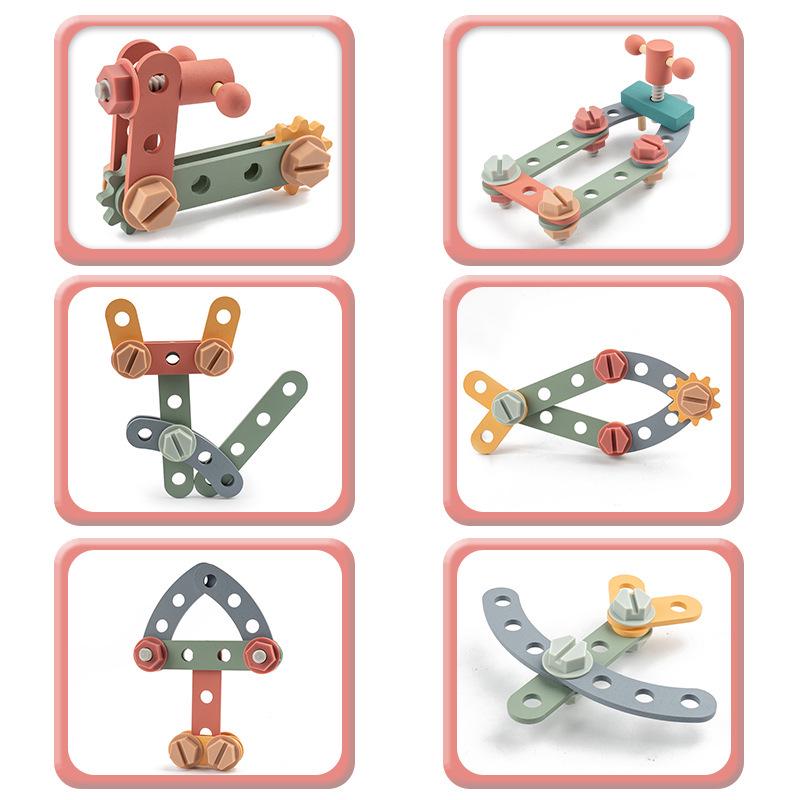 Children's Wooden Educational Tool Cart: Disassemble & Assemble Nuts and Screws for Hands-On Learning