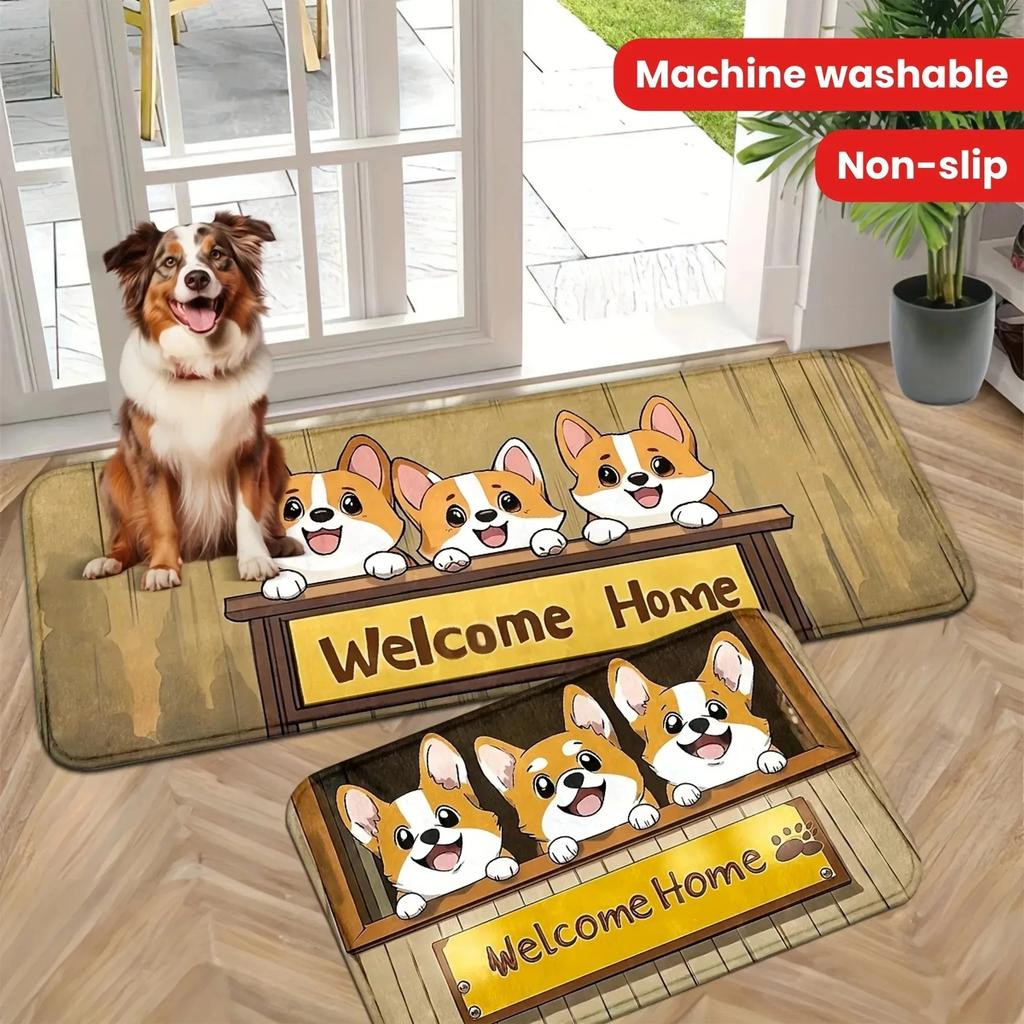 1PC Cute Cats Pattern Door Mats Kitchen Rugs Non-Slip Pop Design Living Room Rugs Bath Mat Carpet for Home Sink Laundry Decor