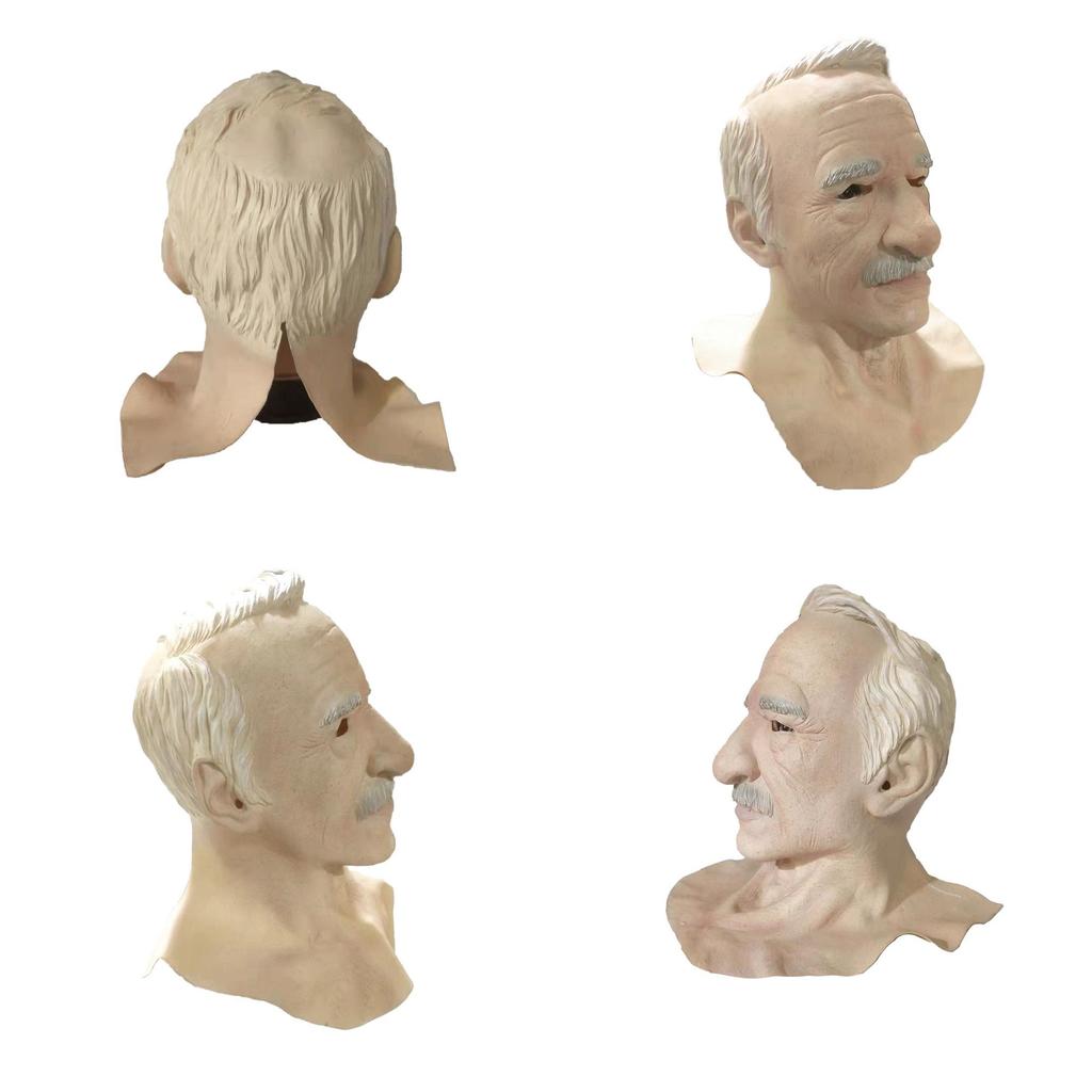 Latex Old Man Mask For Halloween Party And Live Streaming Prop
