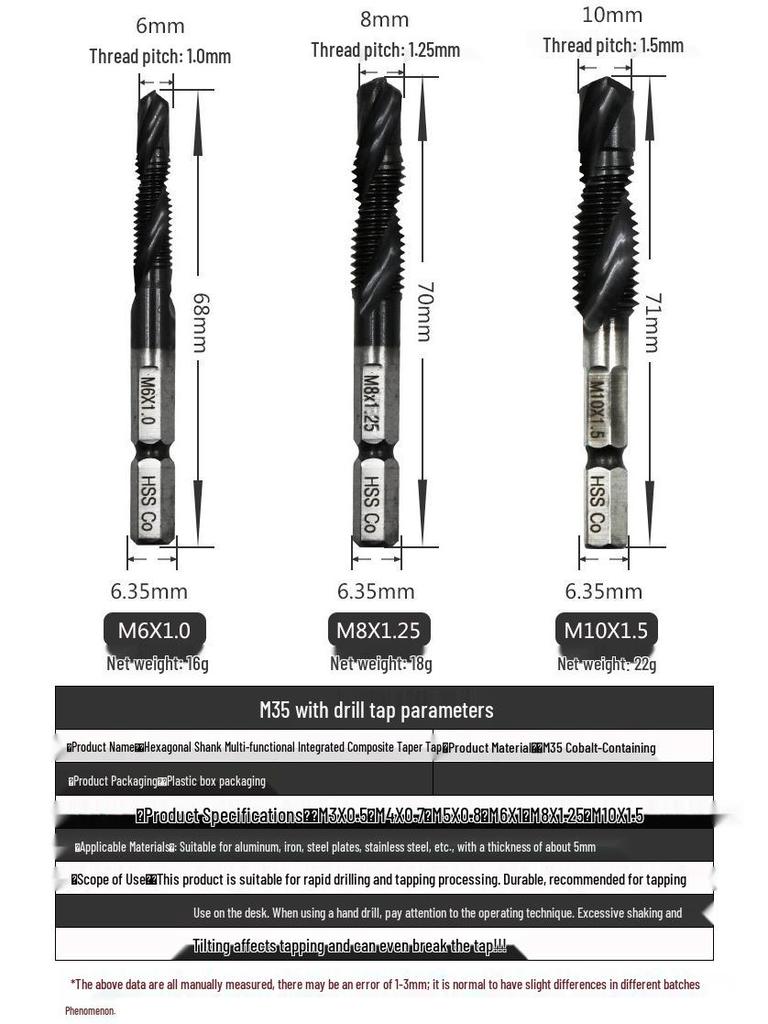 4341-6542 Series Taper Tap: High-Speed Steel Spiral Tap for Hole Opening, Chamfering, and Tapping.