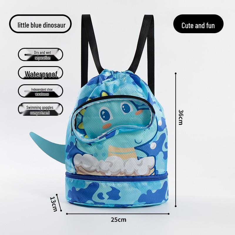 Children's Waterproof Cartoon Sports Beach Backpack with Dry/Wet Separation