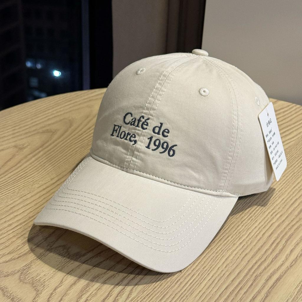 New women's versatile fashion letter soft-top baseball cap, sun-protective embroidered face-flattering duckbill cap for autumn sun protection