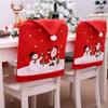 Christmas Santa Snowman Chair Back Cover Nonwoven Dining Seat Slipcover Home Table Xmas Holiday Party Decoration Gift Supplies