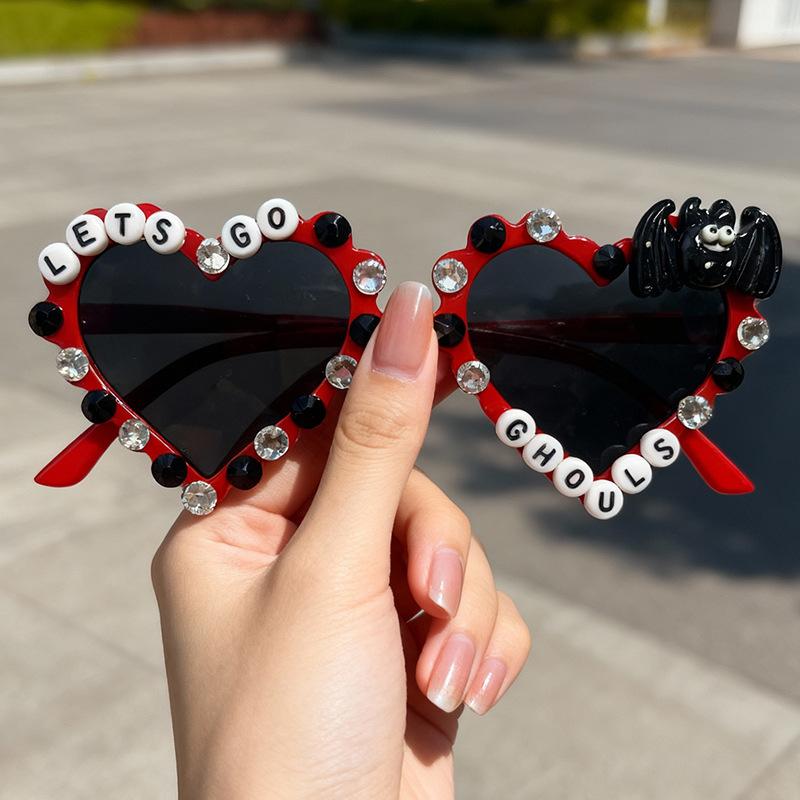 New men's and women's Halloween party skeleton ghost sunglasses pearl letter ghost glasses