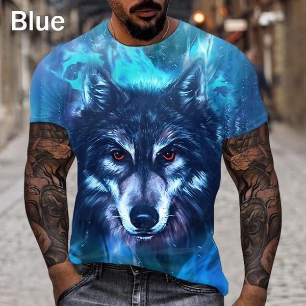 

Винтажная крутая футболка Cool Wolf с 3D-принтом Модная забавная футболка с нейтральным животным