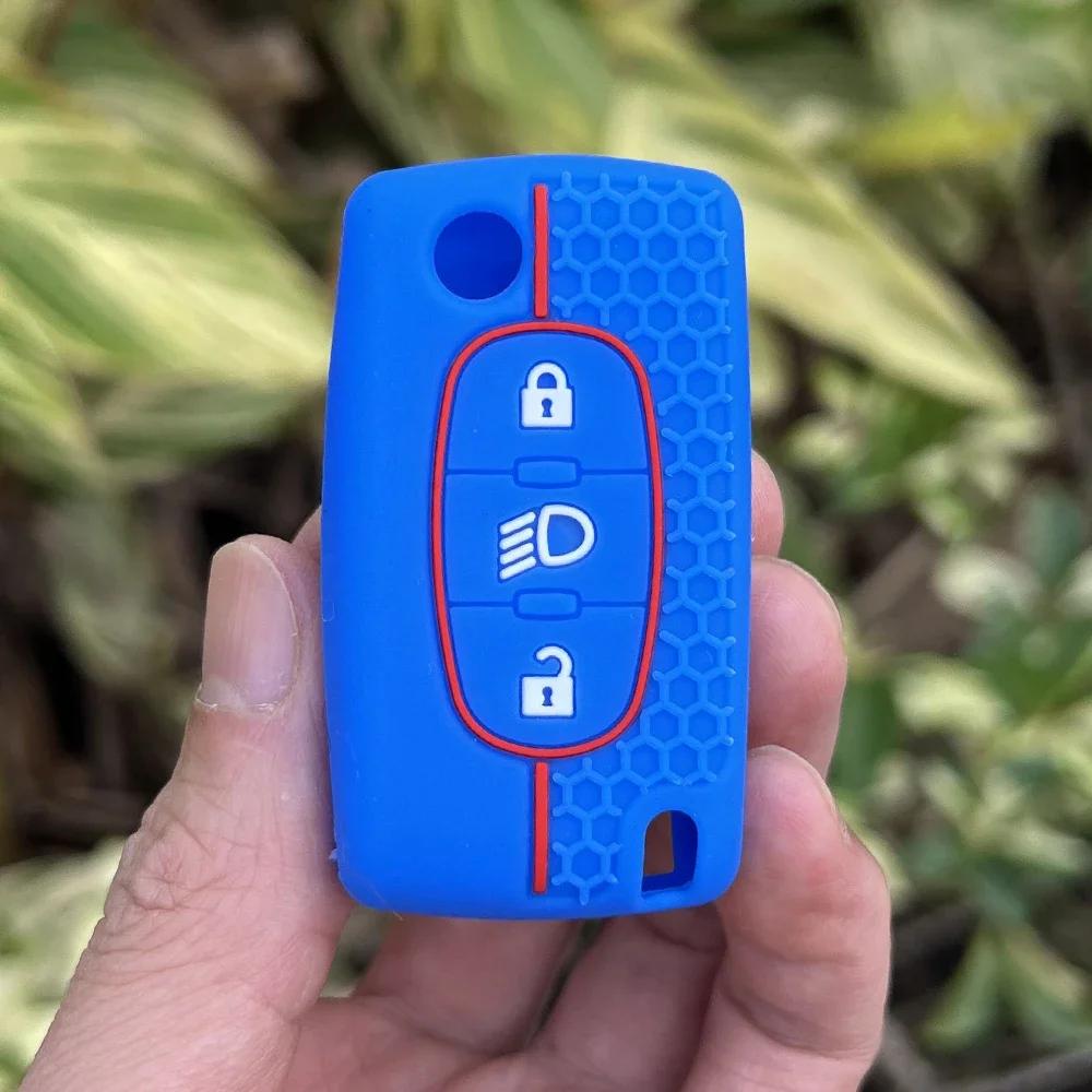 Silicone Car Key Case Soft Remote Cover Protector for Citroen C2 C3 C4 C5 C6 Xsara Berlingo for Peugeot 207 307 308 407 607 807