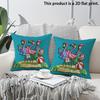2 pièces Housses de coussin carrées Flamant Rose Vacances d'Été Housse de coussin Thème Plage Tropicale pour Décoration de Maison