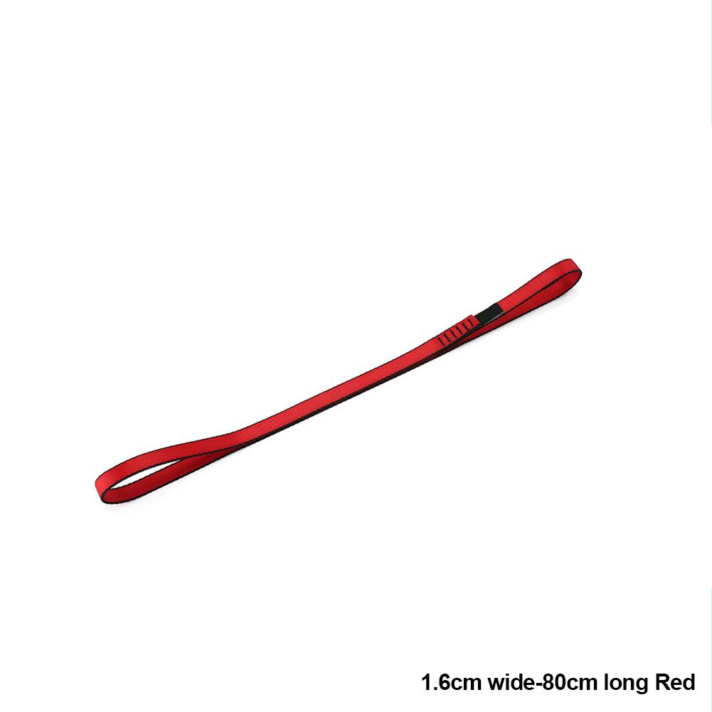 

22kN Открытый скалолазание скальный ремень защитные принадлежности высокопрочный полиэстер носимые ремни профессиональное оборудование 1.6cm Wide-80cm красный