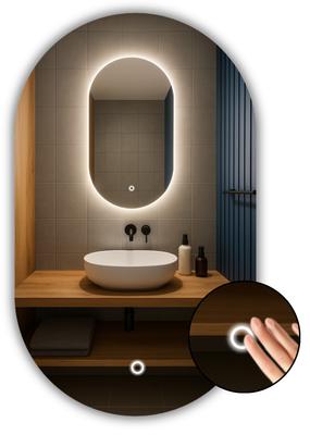 Ovaal LED Spiegel 40X70 Met Touch Schakelaar Waterdichtheid Ip65 Luna