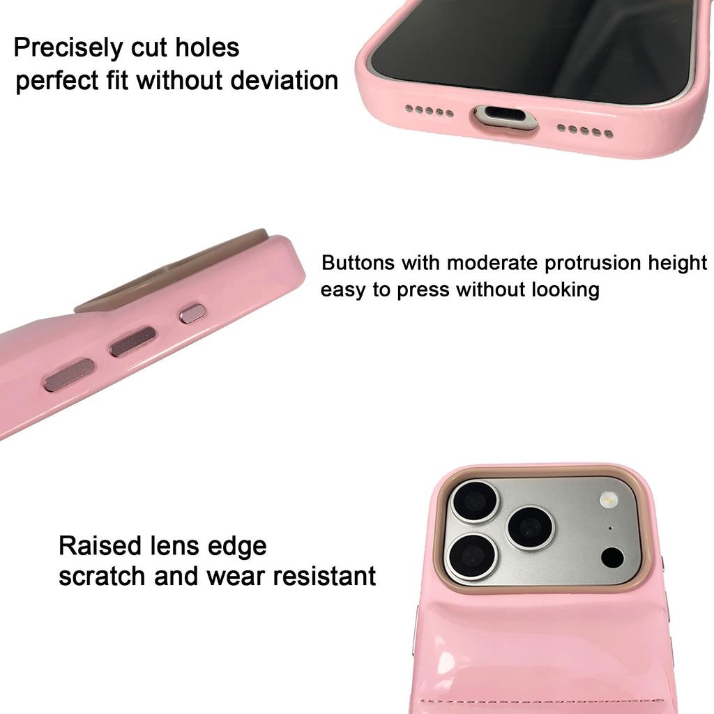 Applicable To IPhone17 Korean Version of Aurora Down Jacket Mobile Phone Case, Bright Laser Apple Mobile Phone Case.