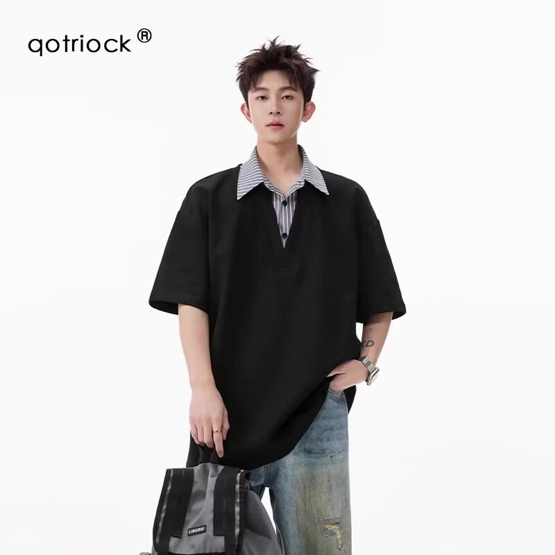

QOTRIOCK Layered Look Polo T-Shirt XL