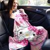 1pc Whimsical Journey Hello Kitty's Adventure Super Soft Flannel Blanket, Great for Bed, Sofa, Chair, Camping, Living Room, Office and Gift Giving, Na