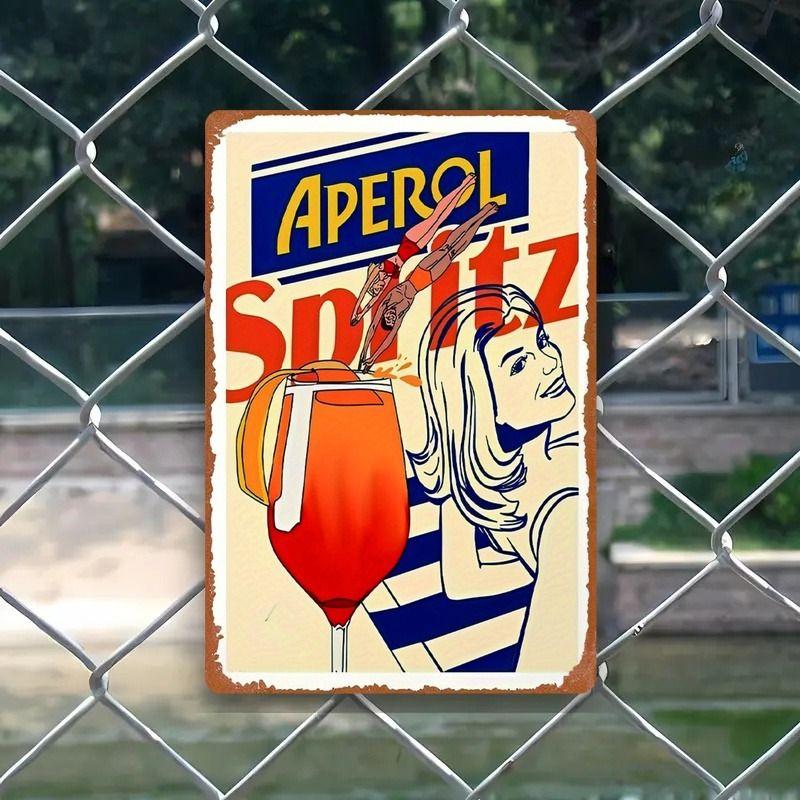 Vintage Drink Theme Metal Wall Panels for Bar Restaurant Kitchen Decor