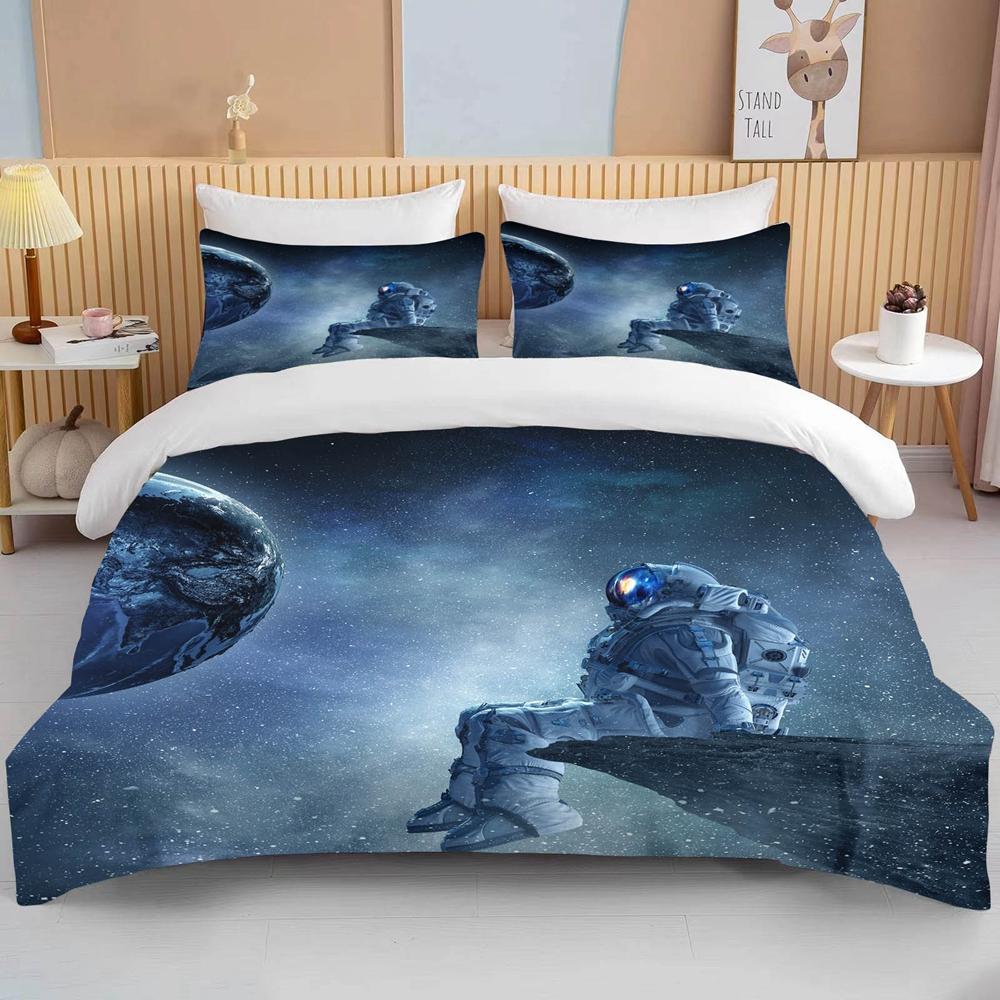 10 Sizes Space Astronaut Bedding Set Queen King Single Cartoons Duvet Covers with Pillowcase Bed Cover Sets for Boys Girls