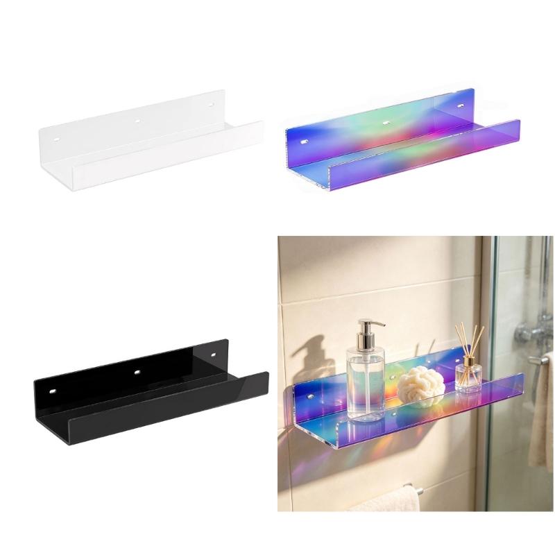 Floating Shelf Set of 2 for Bathroom and Bedroom Wall Use, Acrylic Storage Shelves with Open Access Form for Daily Use