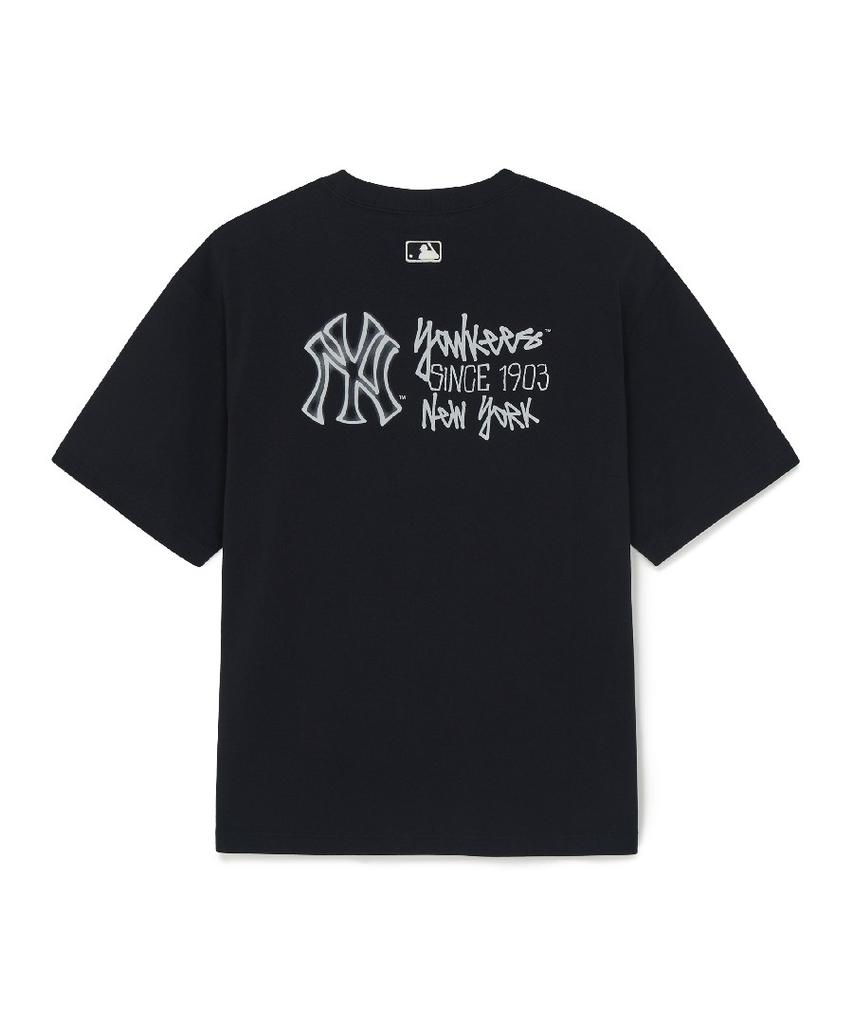 Emelbi Basic Back Street Logo Oversized Short Sleeve T-Shirt Ny (Black)