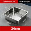Extra thick stainless steel square hot pot Stewed Mandarin Duck with Ears Hotpot for induction cooker Mother and son pot hotpot