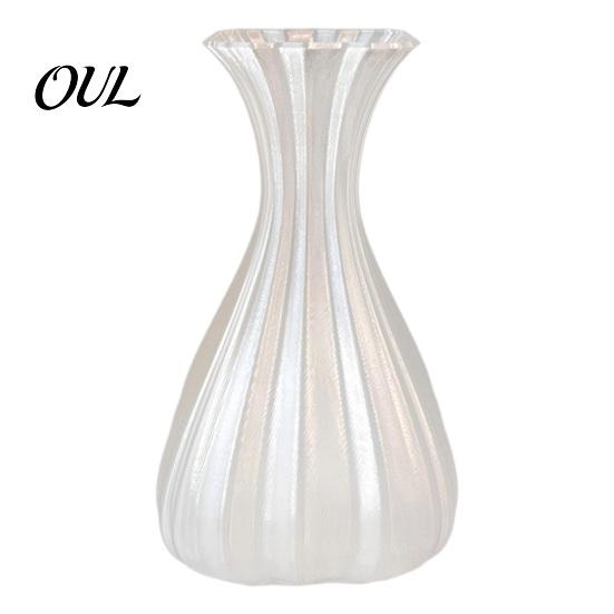 Stylish Vase for Real Flowers 3D Printed Fluted Curved Vase, Minimalist Modern Decorative Flower Sculpture Living Room Tabletop Home Aesthetic