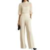 Women's Short Sleeve Wide Leg Pants 3 Piece Set