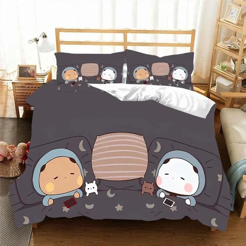 Kawaii Bubu and Dudu 3D Printing Anime Bedding Set Duvet Cover Comforter Bed Single Twin Full King Queen Size Bedding Set Kids
