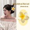 Zhao Lusi Style Summer Frangipani Hairpin Shark Clip for Beach Updo