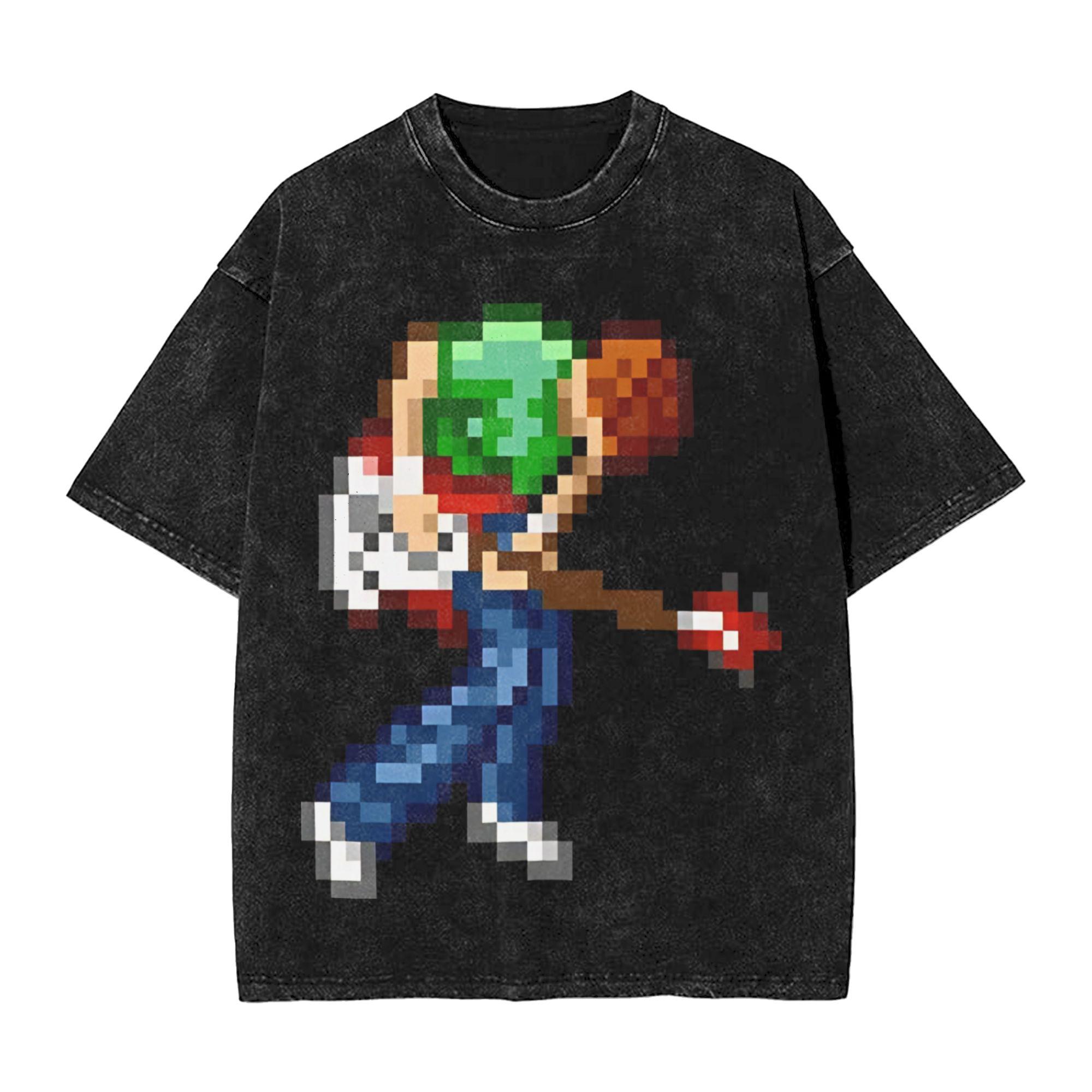 Oversized Washed T Shirt Scott Pilgrims Cotton T Shirts Novelty Tee Shirt for Couple Summer Awesome Casual Tees S