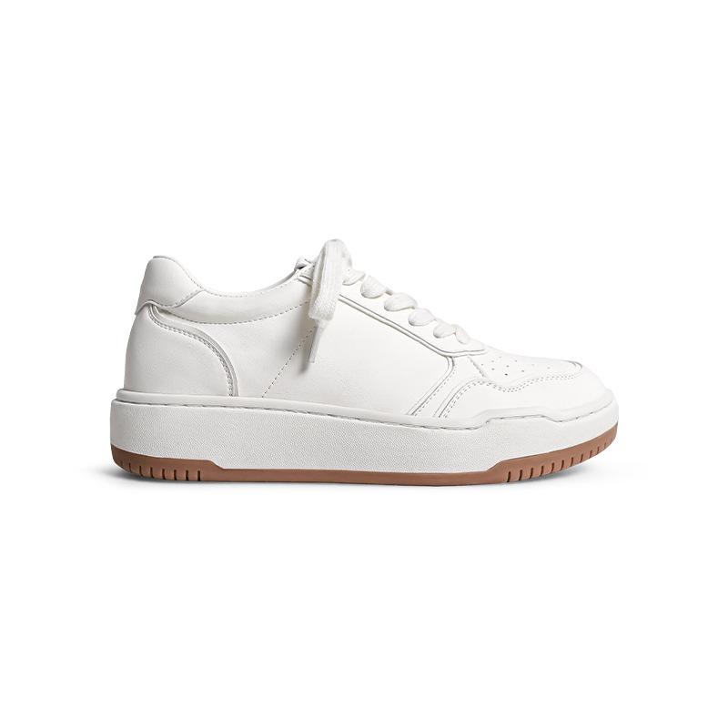 Inside and Outside Sheepskin Version~ Versatile and Delicate Leather Thick-soled Heightening Little White Shoes Women's 2025 Autumn Versatile Casual