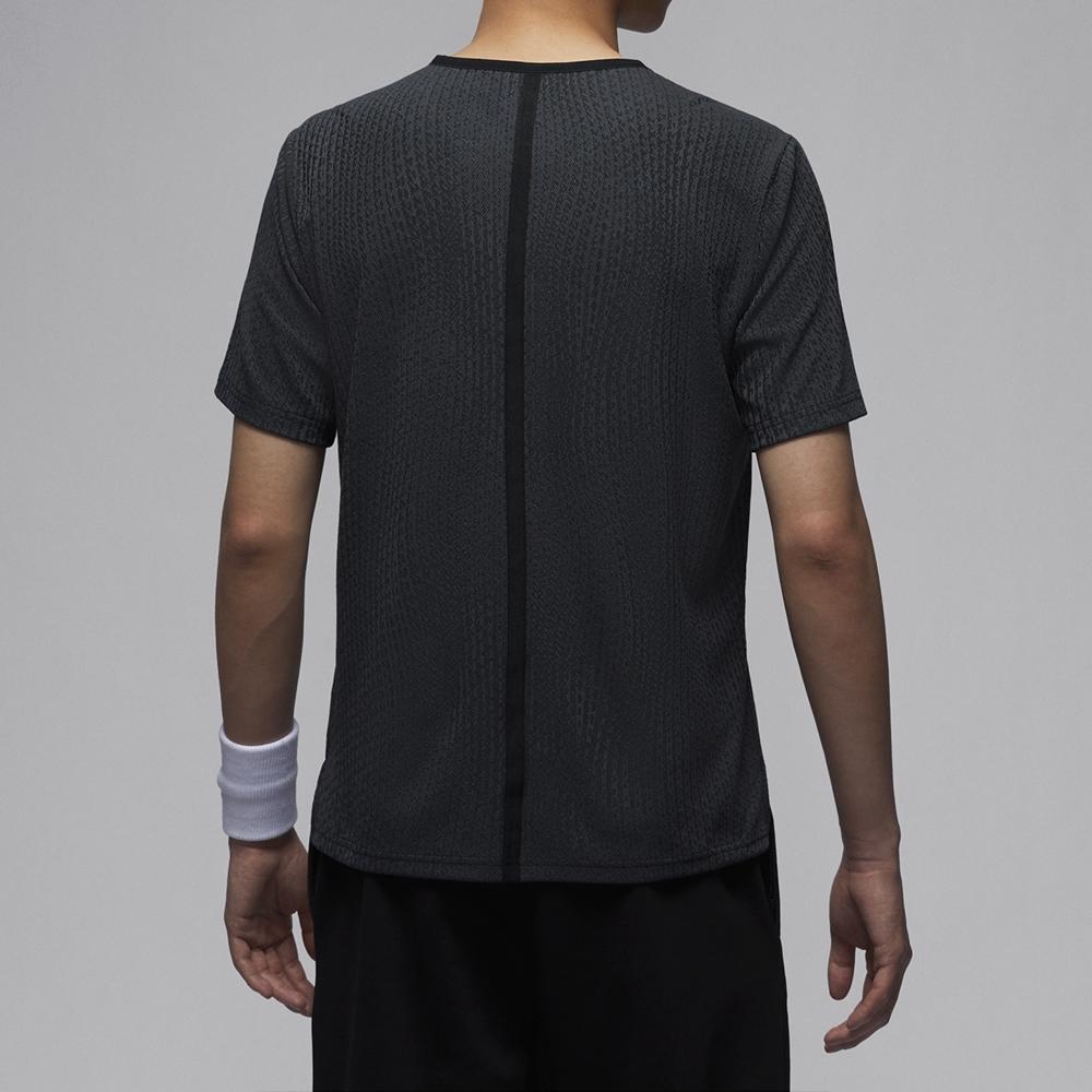 Jordan Camiseta Dri-Fit Adv de Secagem Rápida Gola Careca Cor Sólida Logo Manga Curta Masculina Camisetas Cinza-Escuro FN5865022