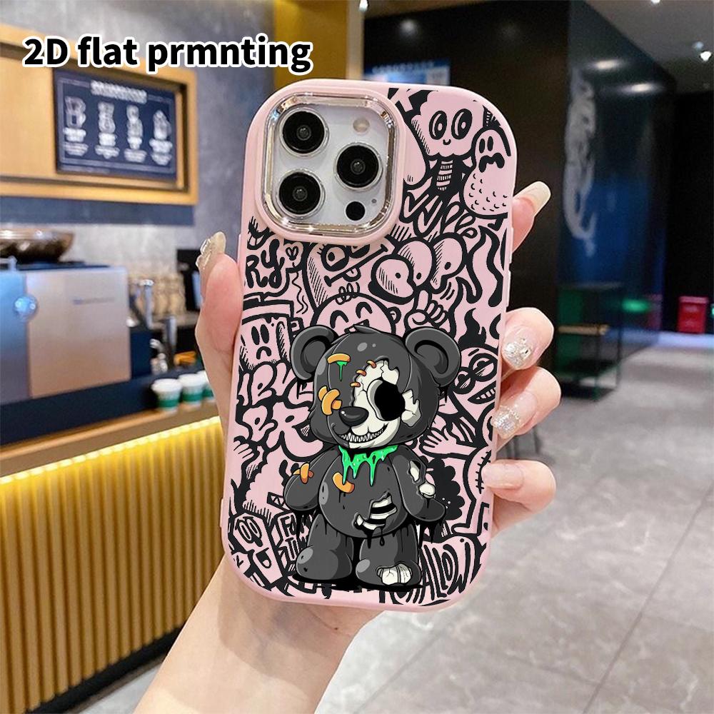 Phone Case: 2D Flat Design Suitable for iPhone 18 17 16 15 14 13 Pro Protective Case, Couple Style, Broken Black Doll, Christmas and Halloween Gift