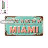 Tin Sign  Vintage Durable Metal Plaque Wall Decor Home Office Bar Man Cave Laundry Global City Coordinate Birth Year License