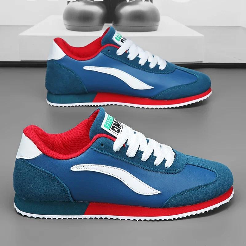 Hot Sale Blue Mens Fashion Sneakers Classic Leather Sport Shoes For Men Trainers Designer Athletic Sneakers Male Running Shoes