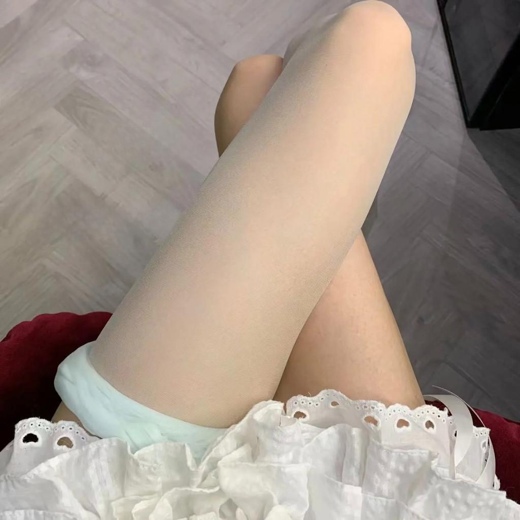 Spring Summer Sexy Transparent Stockings For Women  New Candy Color Velvet Ultra Thin Sheer Tights Y2K Stretchy Pantyhose