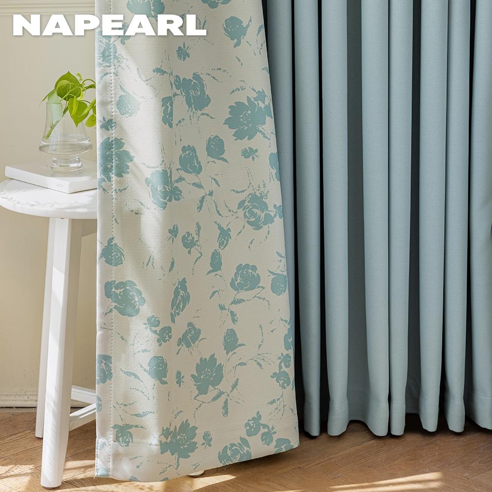 1 Stück NAPEARL 70–80 % Verdunkelungsvorhänge mit romantischem Rosendruck, Seitenteil, Verdunkelungsvorhänge für Schlafzimmer, Wohnzimmer, Heimdekoration