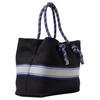 Emporio Armani Gestreifte Buchstaben-Logo-Baumwoll-Schultertasche Unisex-Schultertasche Schwarz EW000360AF14787UB081