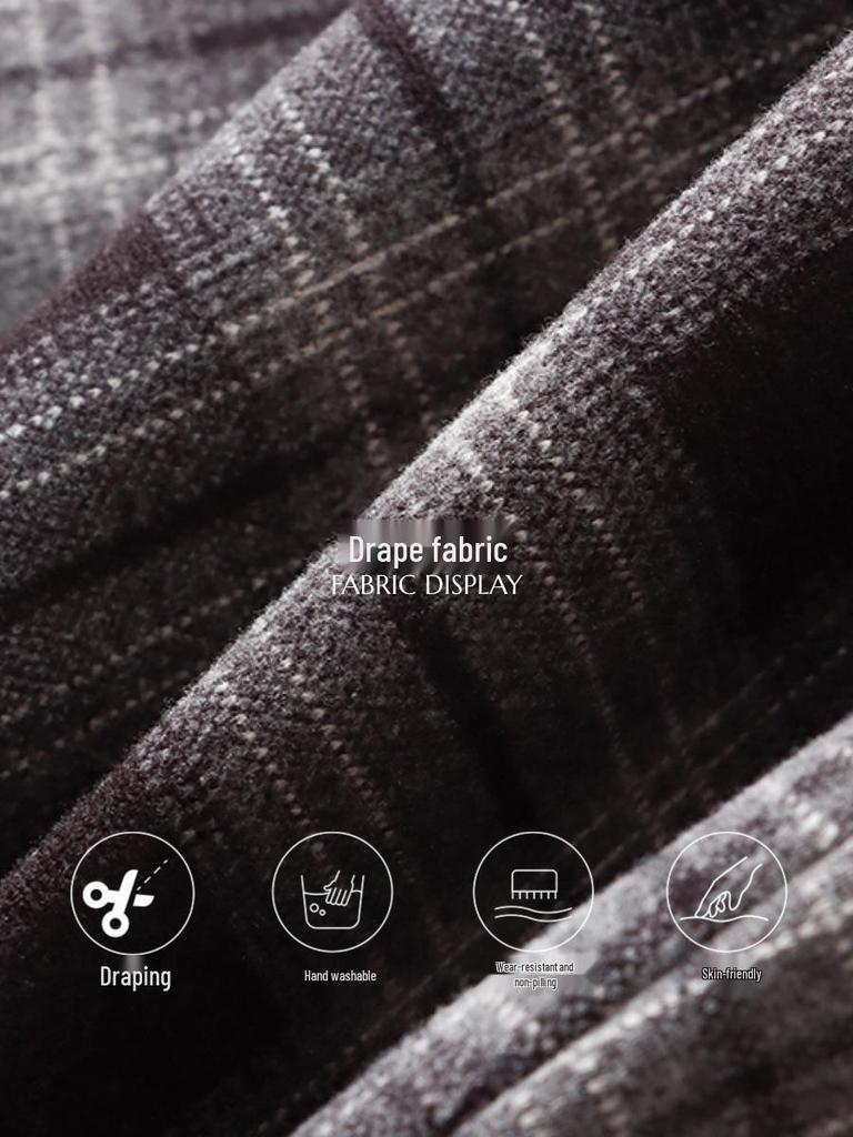 Moqie Retro Wool Plaid A-line Slimming Skirt MQ1000