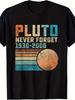 Pluto Never Forget Funny Astronomy Space Science Nerd TShirt Same Style for Men And Unisex 2025 Summer ShortSleeved Printed TShirt Pure Retro Casual C