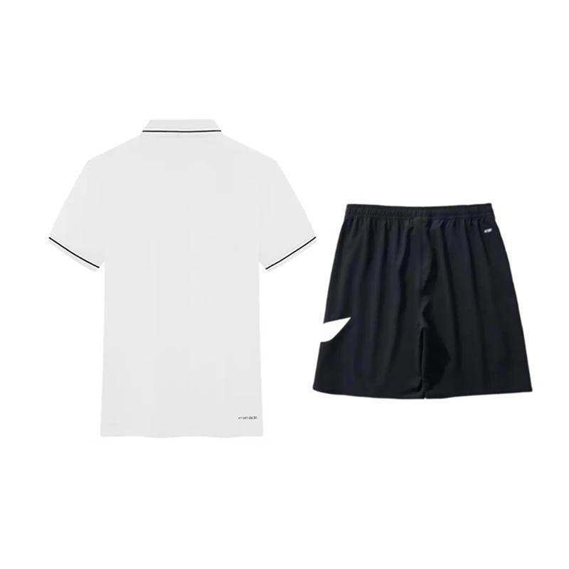 Li-Ning Plain Simple Short Sleeve Polo Shirt Breathable Comfortable Versatile Shorts Casual Sports Suit Unisex Suit YPLV047-1+YKSV197-2