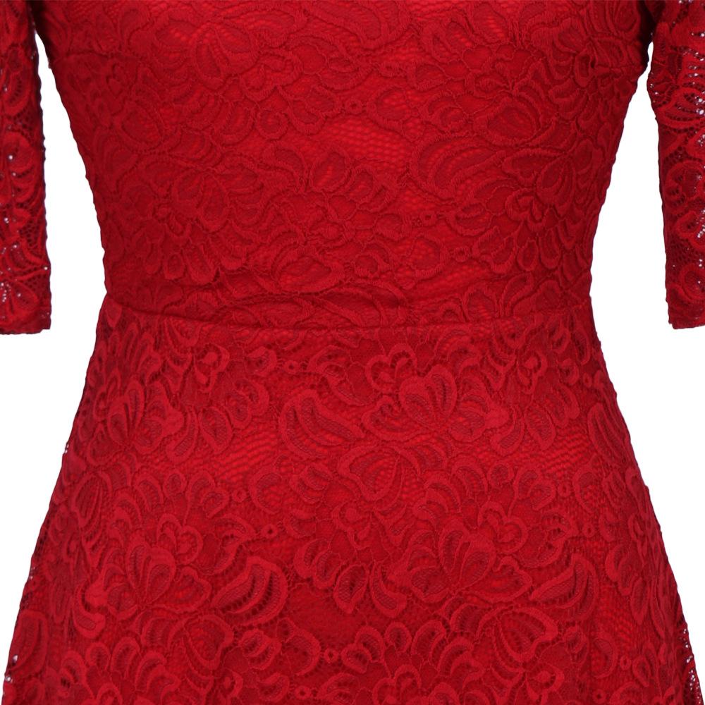 2024 European & American Off-Shoulder Lace Pencil Skirt Dress for Women