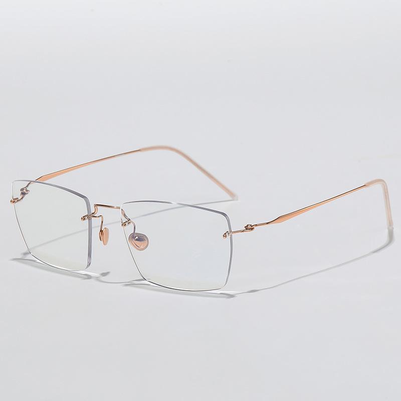 Rimless Titanium Alloy Unisex Glasses: Retro Light Luxury Frame for a High-End Feel