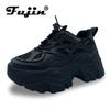 Fujin 7 cm klobige Turnschuhe, Plateauschuhe mit Keilabsatz für Damen, Freizeitschuhe, atmungsaktive Sommerschuhe, Damenmode, Turnschuhe für den Frühling