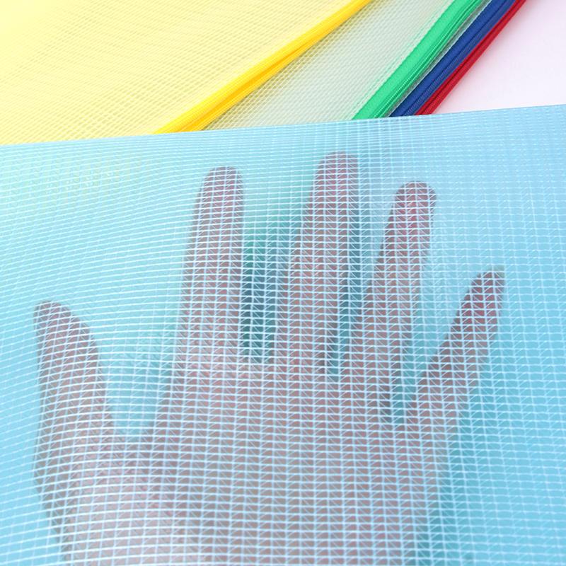 10 pezzi A4 File Bag Trasparente Mesh A5 Data Zipper Storage Bag B5 Student Test Paper Drawing Bag Office Waterproof Document Bag