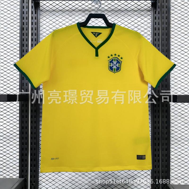 World Cup Brazil jersey retro football jersey big Luo Xiao Rocaka retro classic commemorative Brazil jersey S