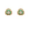 Light luxury emerald zircon pattern stud earrings hollow engraving retro court atmosphere earrings bright luster stud earrings
